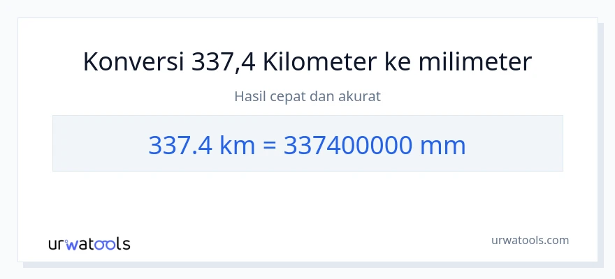 Konversi 337.4 kilometer ke milimeter