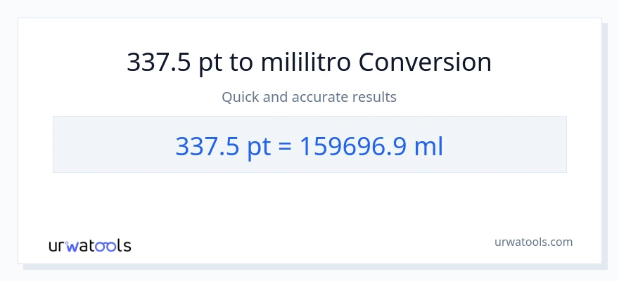 337.5 Pints patungong mga mililitro na conversion