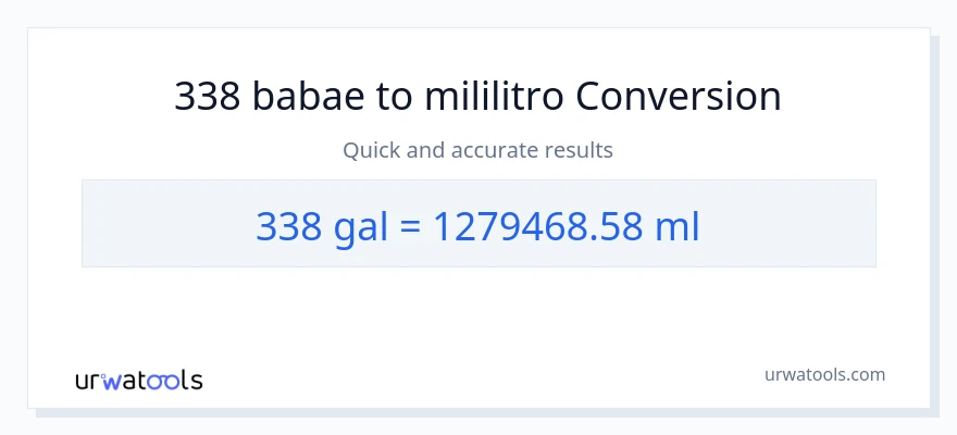 338 Mga galon patungong mga mililitro na conversion