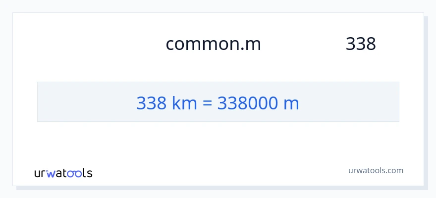 338 کلومیٹر سے میٹر کی تبدیلی