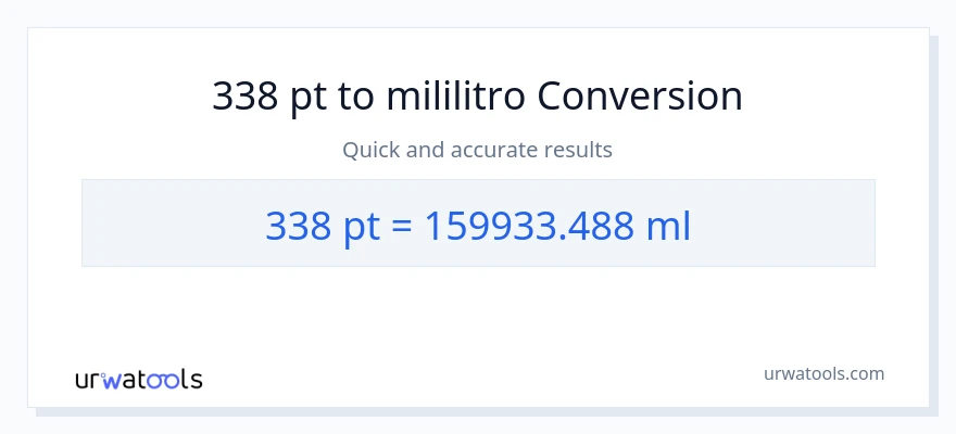 338 Pints patungong mga mililitro na conversion