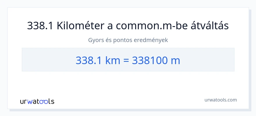 338.1 kilométer - Méterek konverzió