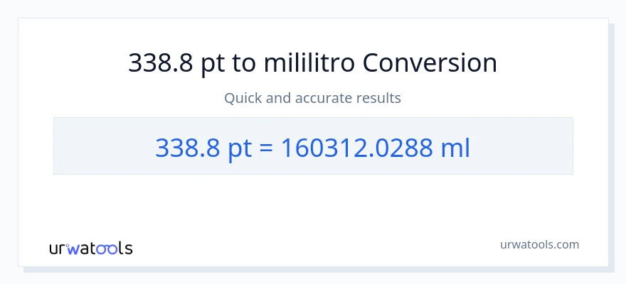338.8 Pints patungong mga mililitro na conversion