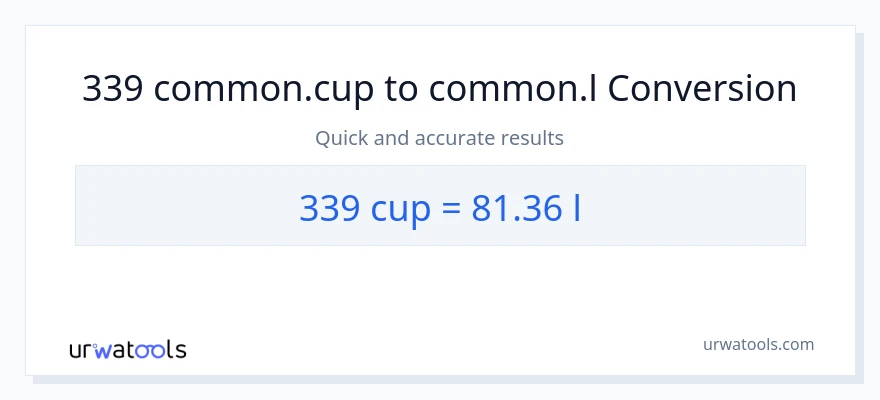 339 mga tasa patungong Liters na conversion