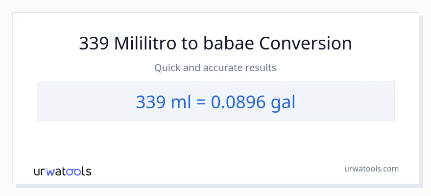 339 mga mililitro patungong Mga galon na conversion