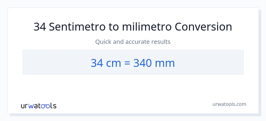 34 Mga Sentimetro patungong milimetro na conversion