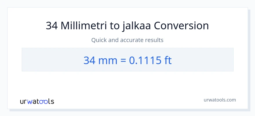 34 millimetrit - Jalat muunnos
