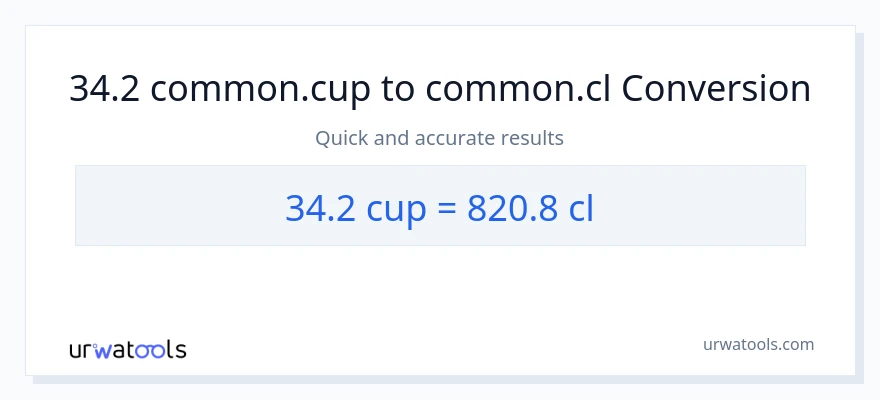 34.2 mga tasa patungong Cls na conversion