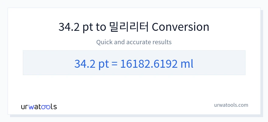 34.2 Pints에서 밀리리터으로의 변환