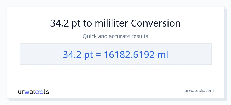 Penukaran 34.2 Pints kepada mililiter