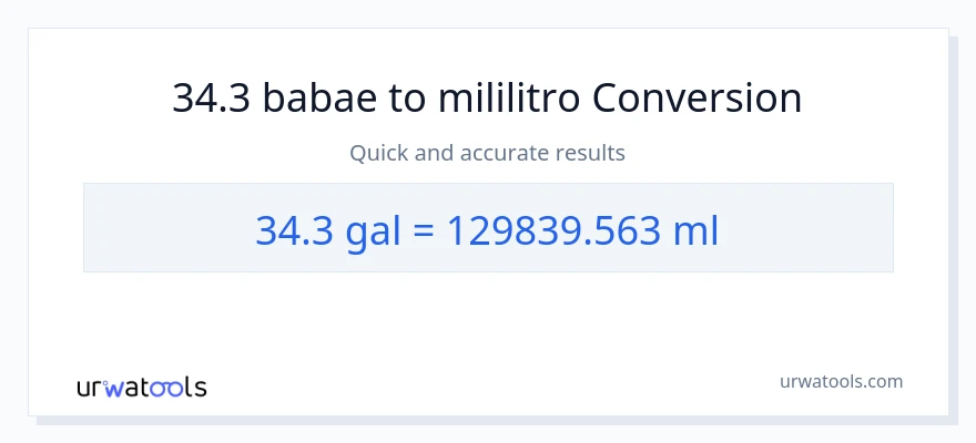 34.3 Mga galon patungong mga mililitro na conversion
