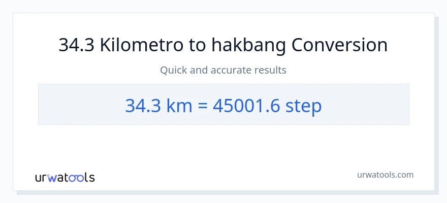 34.3 Kilometro patungong mga hakbang na conversion