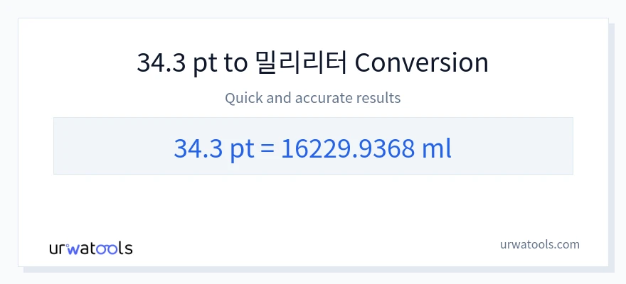 34.3 Pints에서 밀리리터으로의 변환