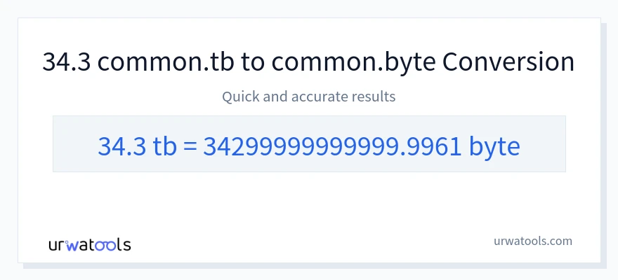 34.3 Terabytes 到 Bytes 轉換