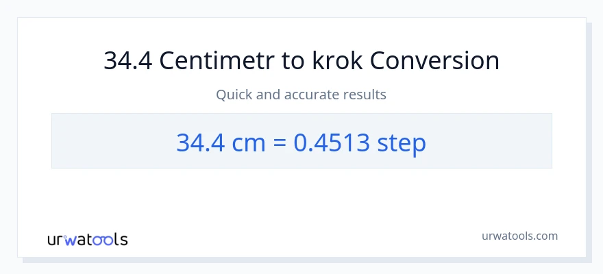 Konverze z Centimetry na kroky: 34.4