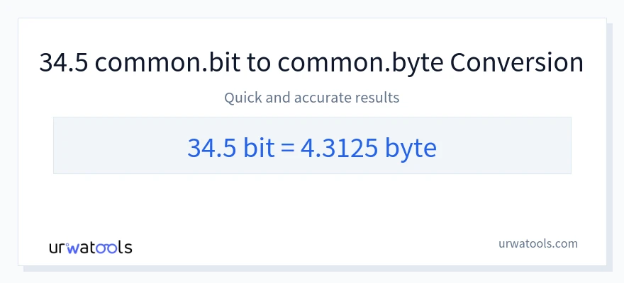 34.5 Bits 到 Bytes 轉換