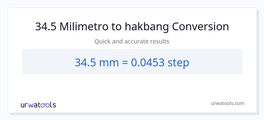 34.5 milimetro patungong mga hakbang na conversion