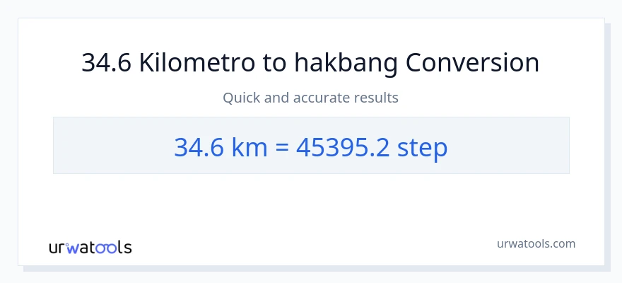 34.6 Kilometro patungong mga hakbang na conversion