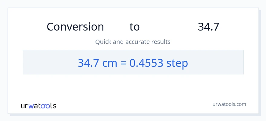 تبدیل 34.7 سانتی‌متر به مراحل