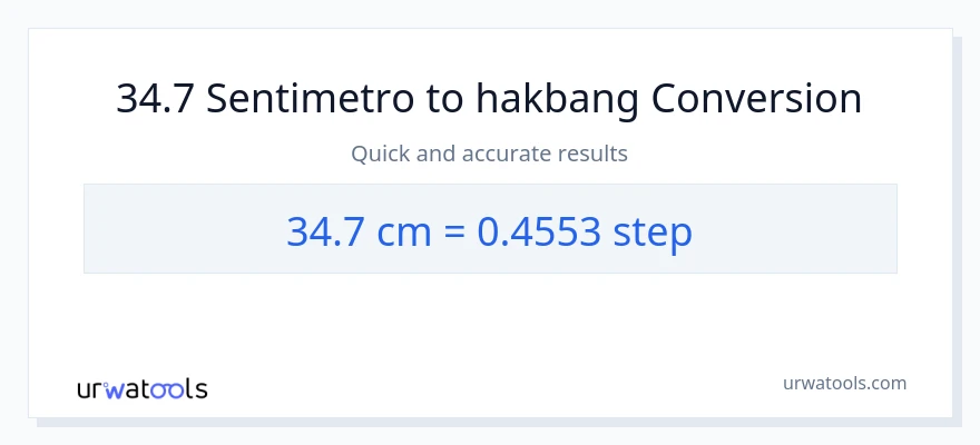 34.7 Mga Sentimetro patungong mga hakbang na conversion