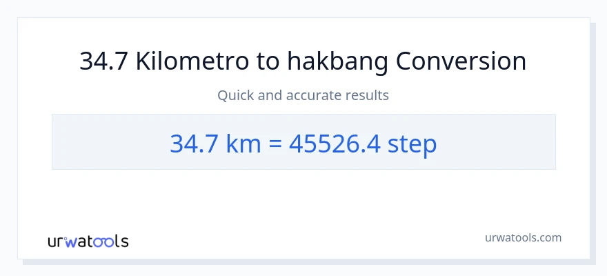 34.7 Kilometro patungong mga hakbang na conversion