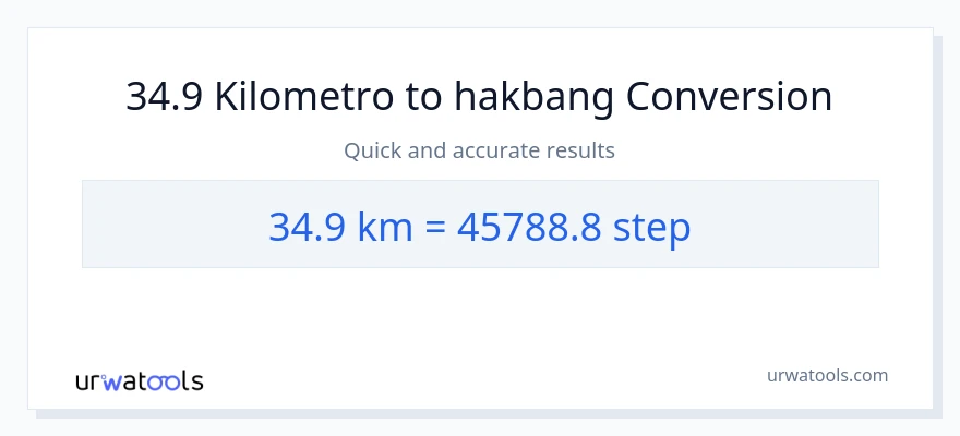 34.9 Kilometro patungong mga hakbang na conversion