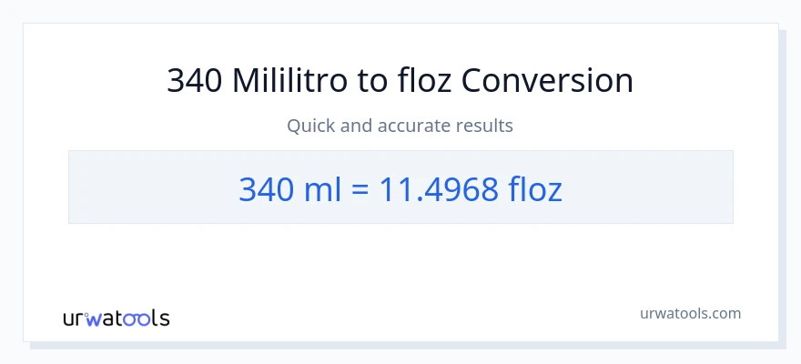340 mga mililitro patungong mga onsa ng likido na conversion