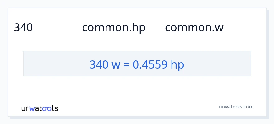 تبدیل 340 وات به اسب بخار