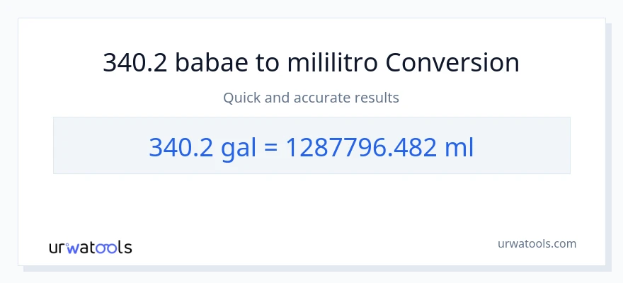 340.2 Mga galon patungong mga mililitro na conversion