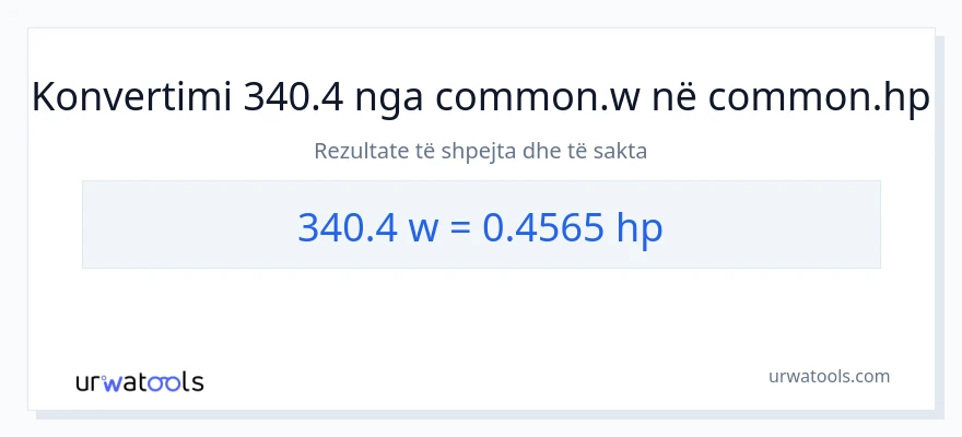 Konvertimi 340.4 vat në kuajfuqi