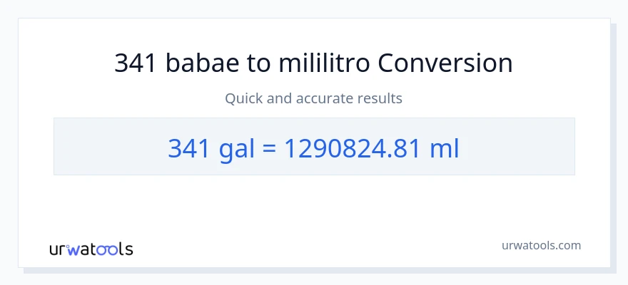341 Mga galon patungong mga mililitro na conversion