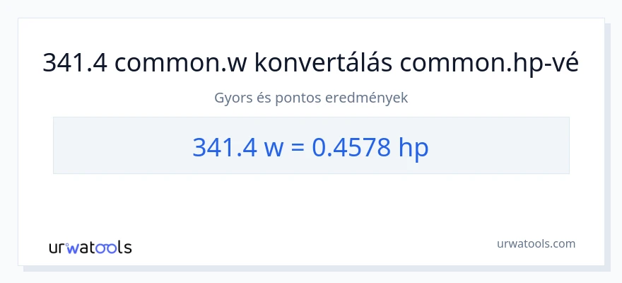 341.4 watt - lóerő konverzió