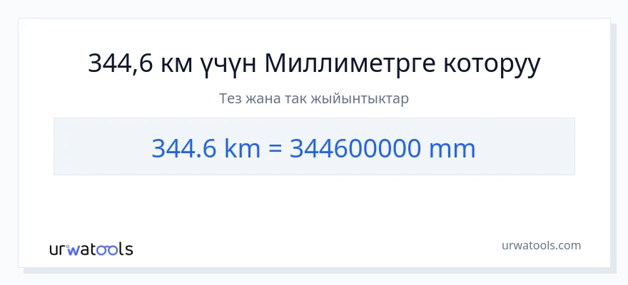 344.6 километр дан миллиметр га конверсия