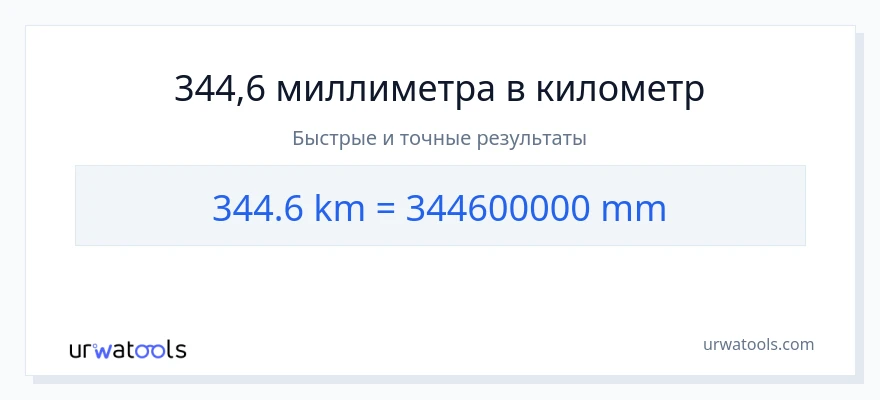 344.6 километры в миллиметры преобразование