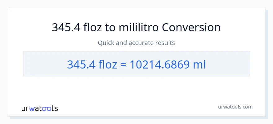 345.4 mga onsa ng likido patungong mga mililitro na conversion