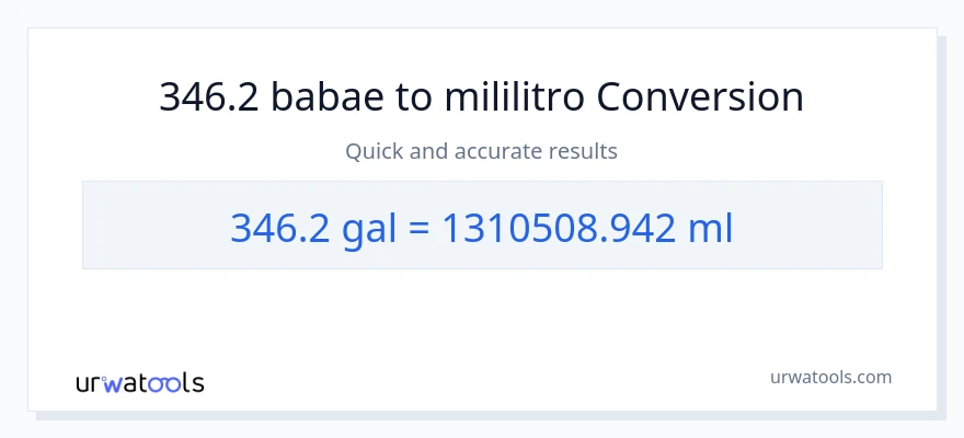 346.2 Mga galon patungong mga mililitro na conversion