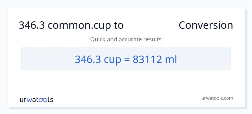 تبدیل 346.3 فنجان‌ها به میلی‌لیتر