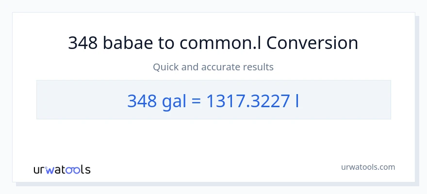 348 Mga galon patungong Liters na conversion