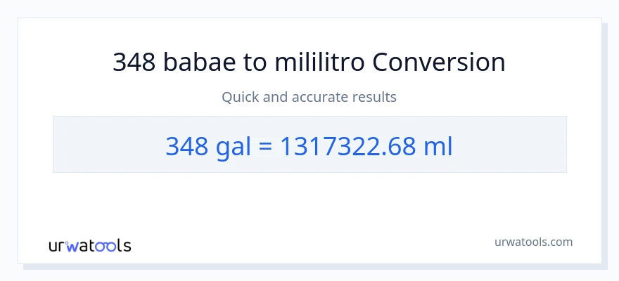 348 Mga galon patungong mga mililitro na conversion