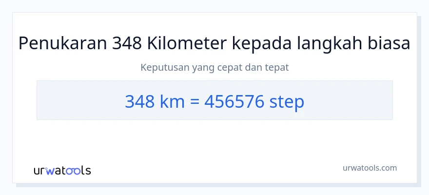 348 Kilometers to steps conversion