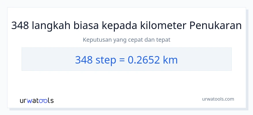 348 steps to Kilometers conversion