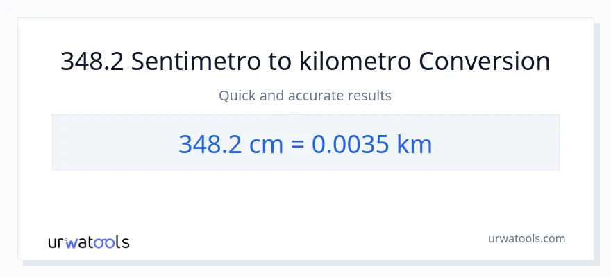 348.2 Mga Sentimetro patungong Kilometro na conversion