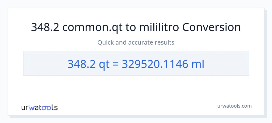 348.2 Quarts patungong mga mililitro na conversion
