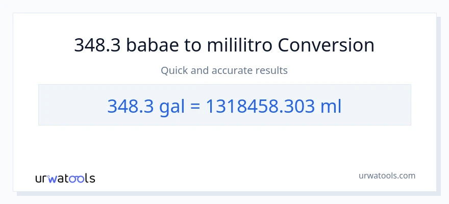 348.3 Mga galon patungong mga mililitro na conversion