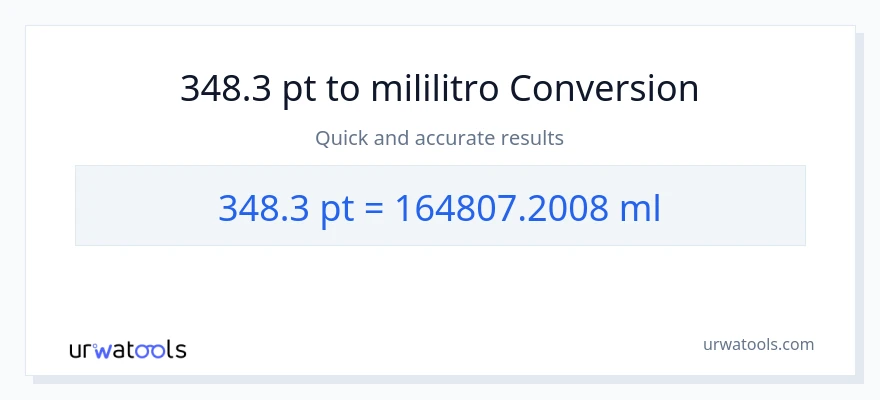 348.3 Pints patungong mga mililitro na conversion