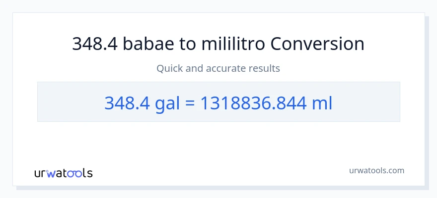 348.4 Mga galon patungong mga mililitro na conversion