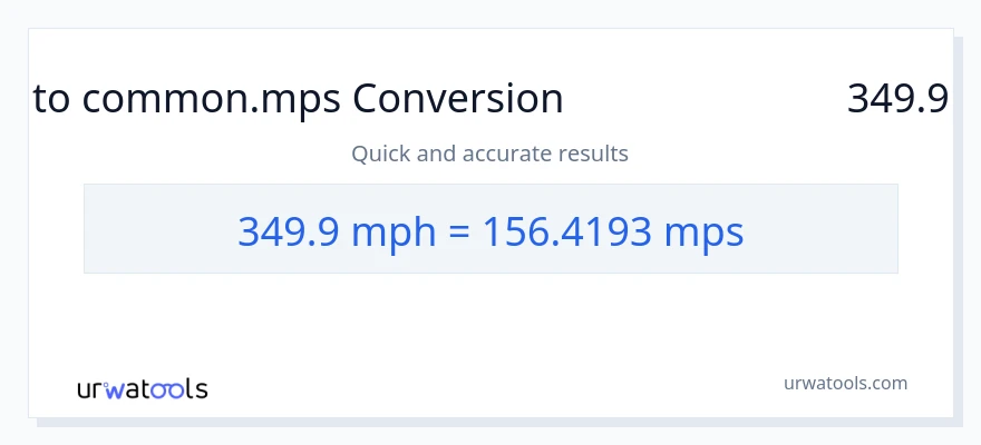 تبدیل 349.9 مایل در ساعت به Meters Per Second