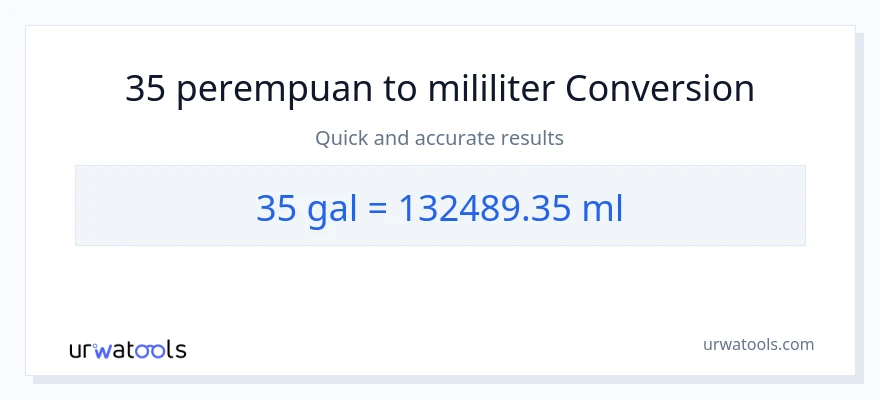 Penukaran 35 Galon kepada mililiter