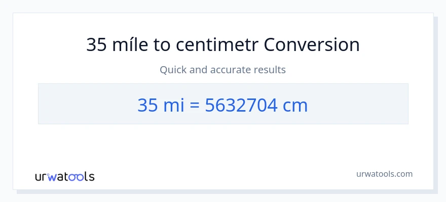 Konverze z míle na Centimetry: 35