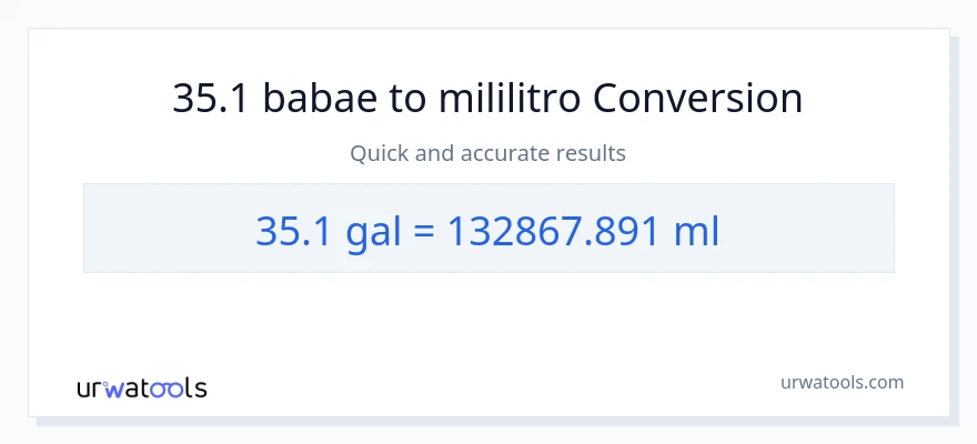 35.1 Mga galon patungong mga mililitro na conversion